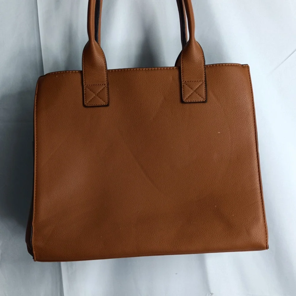 Wrangler Brown Faux Leather Western Tote Bag Braided Zipper Shoulder Bag s9